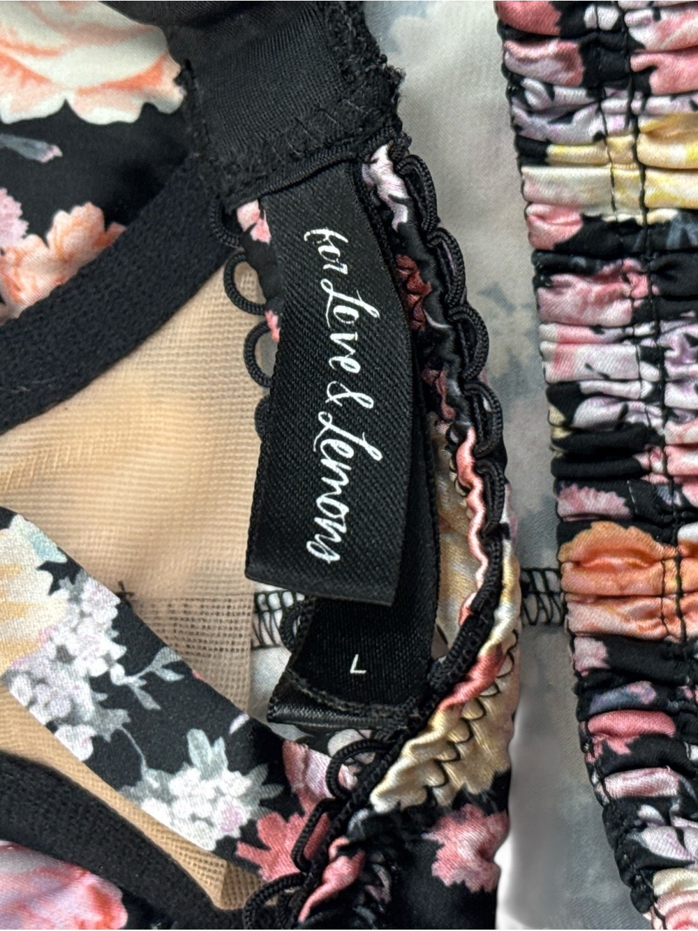 For Love & Lemons Large Gardenia Long Line Bustier Bra Top Corset Floral VS - Picture 5 of 5